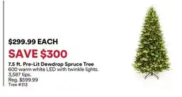 Michaels 7.5 ft. Pre-Lit Dewdrop Spruce Tree offer