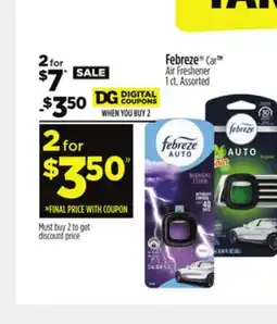 Dollar General Febreze Car Air Freshener offer