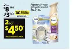 Dollar General Febreze Air Mist or Bathroom offer