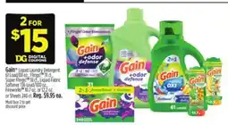 Dollar General Gain Liquid Laundry Detergent 61 Load/88 oz., Flings Sheets offer