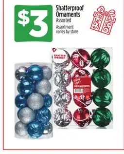 Dollar General Shatterproof Ornaments offer