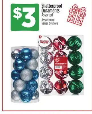 Dollar General Shatterproof Ornaments offer