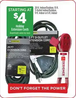 Dollar General Holiday Extension Cords offer