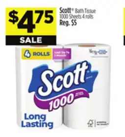Dollar General Scott Bath Tissue 1000 Sheets offer