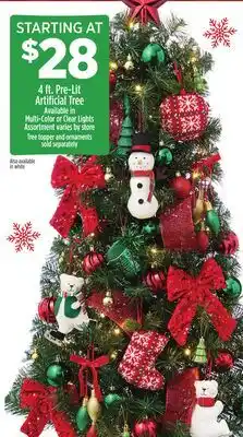 Dollar General 4 ft. Pre-Lit Artificial Tree offer