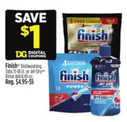 Dollar General Finish Dishwashing Tabs or Jet-Dry Rinse Aid offer