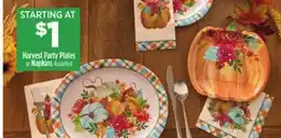 Dollar General Harvest Party Plates or Napkins offer