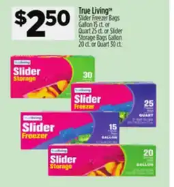 Dollar General True Living Slider Freezer Bags offer