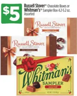 Dollar General Russell Stover Chocolate Boxes or Whitman's Sampler Box offer