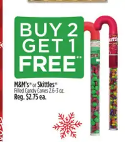 Dollar General M&M's or Skittles Filled Candy Canes offer