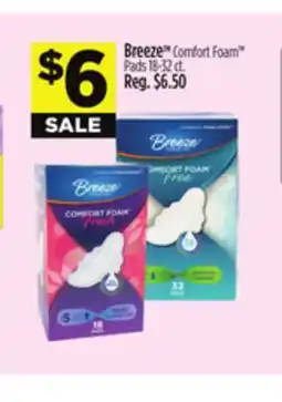Dollar General Breeze TM Comfort Foam Pads offer