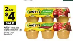 Dollar General Mott's Applesauce Original or Cinnamon offer