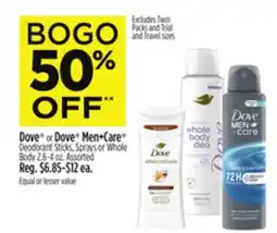Dollar General Dove or Dove Men + Care Deodorant Sticks, Sprays or Whole Body offer