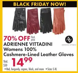 Boscov's ADRIENNE VITTADINI Womens 100% Cashmere-Lined Leather Gloves offer