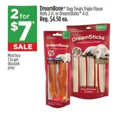 Dollar General DreamBone Dog Treats Triple Flavor Rolls or DreamSticks offer