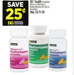 Dollar General DG health Complete Men's or Women's Multivitamins offer