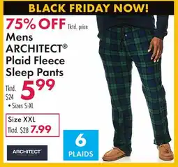 Boscov's Mens ARCHITECT Plaid Fleece Sleep Pants offer