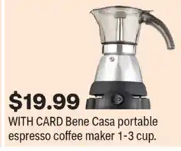 CVS Bene Casa portable espresso coffee maker 1-3 cup offer