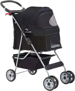 Walmart BestPet Folding Pet Stroller, Black, 39H offer