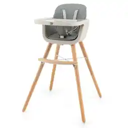 Walmart Babyjoy 3 in 1 Convertible Wooden High Chair Toddler Feeding Chair with Cushion Gray offer