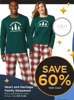 Kroger Heart and Heritage Family Sleepwear offer