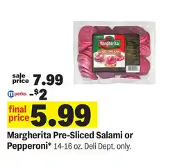 Meijer Margherita Pre-Sliced Salami or Pepperoni offer