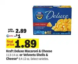 Meijer Kraft Deluxe Macaroni & Cheese 11.9-14 oz. or Velveeta Shells & Cheese 9.4-12 oz offer