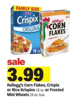 Meijer Kellogg's Corn Flakes, Crispix or Rice Krispies 18 oz. or Frosted Mini Wheats 24 oz. box offer