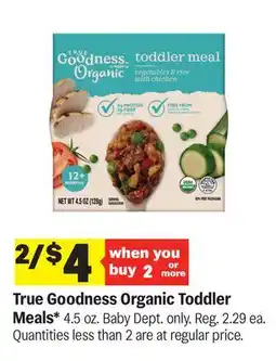 Meijer True Goodness Organic Toddler Meals offer