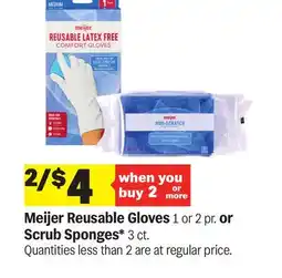 Meijer Meijer Reusable Gloves 1 or 2 pr. or Scrub Sponges* 3 ct offer