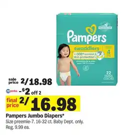 Meijer Pampers Jumbo Diapers offer