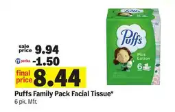 Meijer Puffs Family Pack Facial Tissue offer