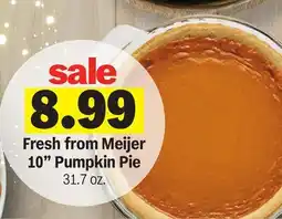 Meijer Fresh from Meijer 10 Pumpkin Pie offer