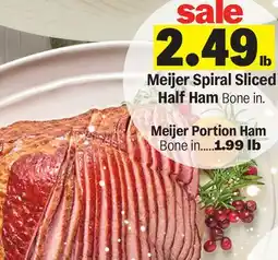 Meijer Meijer Spiral Sliced Half Ham offer