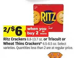 Meijer Ritz Crackers 8.8-13.7 oz. or Triscuit or Wheat Thins Crackers* 6.5-8.5 oz offer