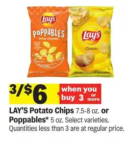 Meijer LAY'S Potato Chips 7.5-8 oz. or Poppables* 5 oz offer