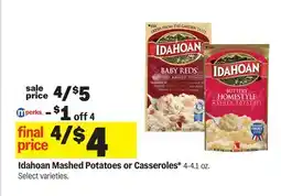 Meijer Idahoan Mashed Potatoes or Casseroles offer