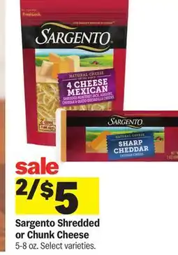 Meijer Sargento Shredded or Chunk Cheese offer