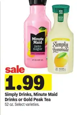 Meijer Simply Drinks, Minute Maid Drinks or Gold Peak Tea offer