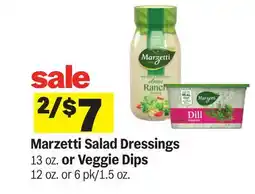 Meijer Marzetti Salad Dressings 13 oz. or Veggie Dips 12 oz. or 6 pk/1.5 oz offer