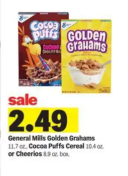Meijer General Mills Golden Grahams 11.7 oz., Cocoa Puffs Cereal 10.4 oz. or Cheerios 8.9 oz. box offer