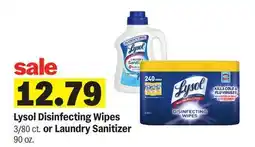 Meijer Lysol Disinfecting Wipes 3/80 ct. or Laundry Sanitizer 90 oz offer
