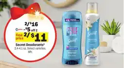 Meijer Secret Deodorants offer