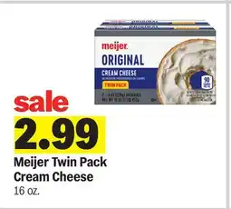 Meijer Meijer Twin Pack Cream Cheese offer
