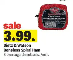 Meijer Dietz & Watson Boneless Spiral Ham offer