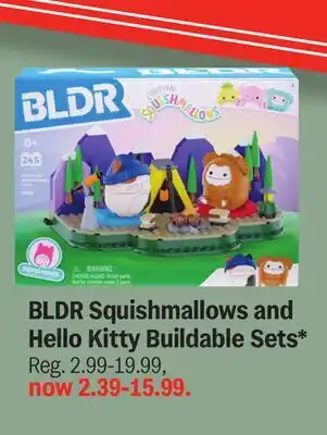 Meijer BLDR Squishmallows and Hello Kitty Buildable Sets offer