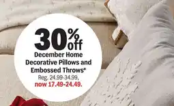 Meijer December Home Decorative Pillows and Embossed Throws offer