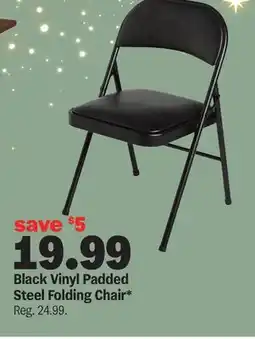 Meijer Black Vinyl Padded Steel Folding Chair offer