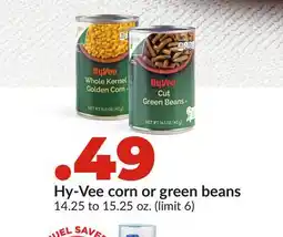 Hy-Vee Hy-Vee corn or green beans offer