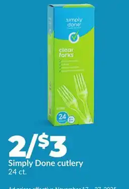 Hy-Vee Simply Done cutlery offer